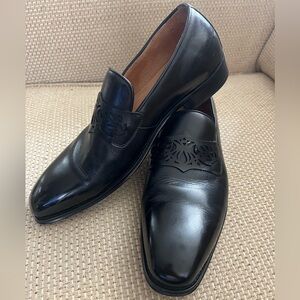STEVEN LAND Men's Black Leather Loafers SZ 9 excellent